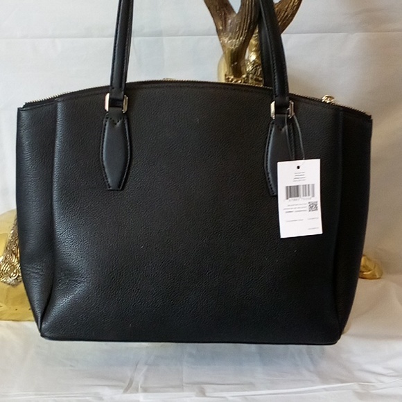 Kate Spade large 3 compartment bag in black pen led leather  tote NWT - Picture 6 of 9